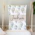 Personalized Hot Air Balloon Baby Blanket, Hot Air Balloon Crib Bedding Boy, Baby Boy Blanket, Sage Green Nursery Dcor