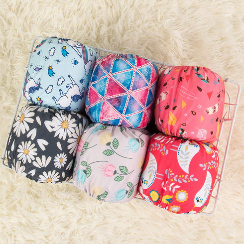 6pcs 12 12pounds ALVABABY with Inserts Baby Cloth Diapers Pocket Newborn Diaper for Less Than Baby Snaps Cloth Diapers