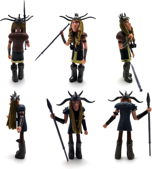 Toysvill Vikings Action Figures - Hiccup, Astrid, Stoick, Gobber, Snotlout, Fishlegs, Tuffnut & Ruffnut (Set of 8)