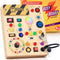 RichBoy Busy Board Montessori Sensory Toy, 37-in-1 Switch Board with 24 LED