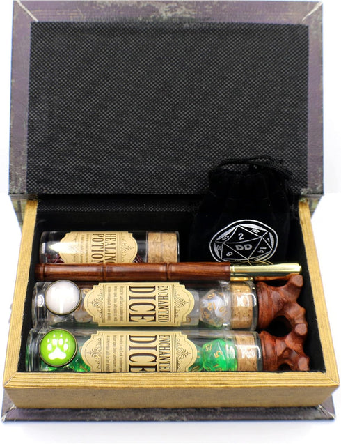 Druid and Cleric Gift Set - Includes Dice, Box, D20 Stand, and Tokens