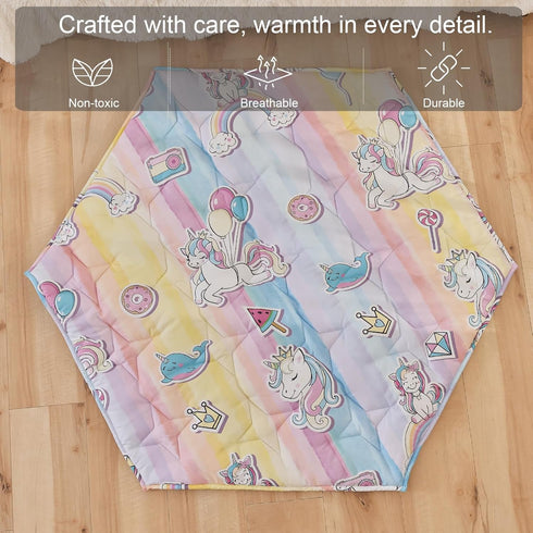 Floor,45"52" 48 Inch 53" Playpen,6 Hexagon Baby Play Mat for Thicken Ultra Soft Playmat fits Regalo Portable Play Yard