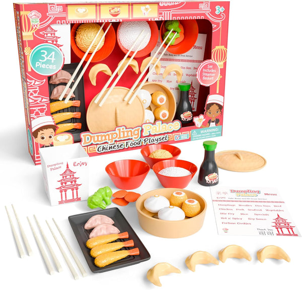 Lollipop Dumpling Palace Chinese Food Playset for Kids 34-Piece Set for Toddlers