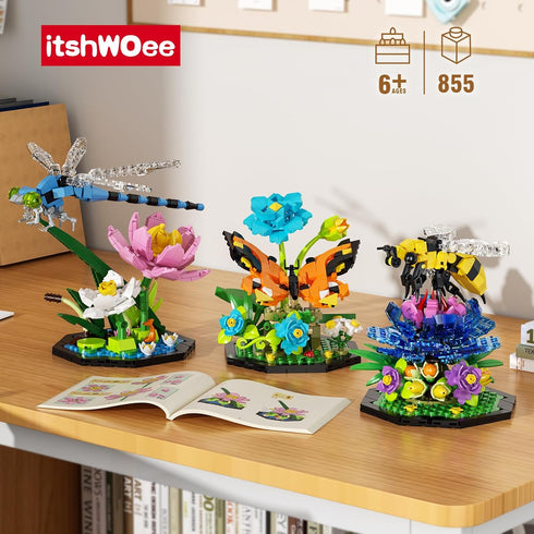 itshWOee Set,855 Ideas Insect Collection Building PCS Butterfly Dragonfly Bee Display Models for Botanicals Flowers