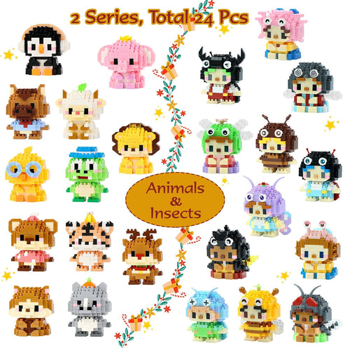 Sets 24 PackEaster Set 6+ Mini Building Block Animal Egg Fillers for Kids, Party Favors for Kids Building for Goodie