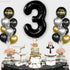 KatchOn Black Number 3 Balloon - Giant 40 Inch for 3rd Birthday Decorations for Boys
