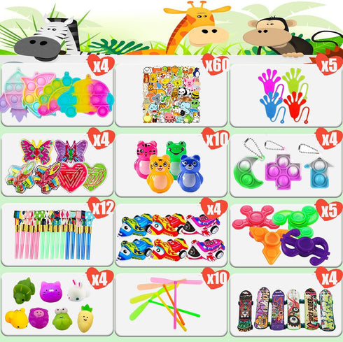 Dilycery 126 4-8 Pcs Easter Egg Fillers Treasure Box Toys for Classroom, Prizes for Kids Students, Fidget Toys Bulk