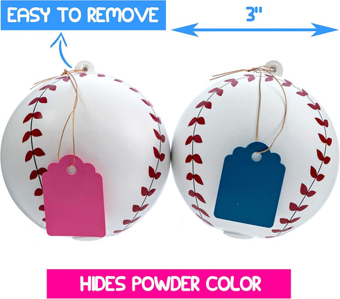 Winsharp Gender Reveal Baseball Set, 2 Balls - Pink and Blue Exploding Ball with Powder, Party Supplies