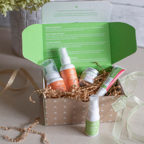 Earth Mama Set 5 A Little Something for Baby Gift Box |Safe Skin Care Newborn Essentials for Baby Shower- Diaper Balm