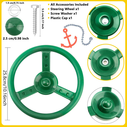 6 Pack Playground Steering Wheel Plastic Swingset Ship Wheel Toys for Kids Playhouse Treehouse Accessories