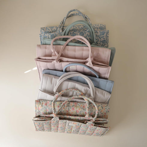 Mushie Diaper Organizer Caddy | Stylish Essentials for Newborn Changing Station (Blush)