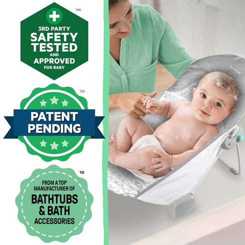 2-Position 0-6 20 Ingenuity Foldaway Baby Bath Seat, Adjustable Support for Sink or Bathtub, Ages Months up to Pounds
