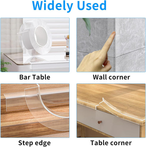 KAIYUER 1.57 13.12 in x FT,Edge Corner Protector Baby Proofing,Soft Clear Furniture Table Corner Guard & Edge Safety