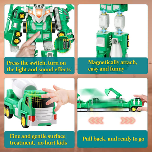 Laradola 5 in 1 Construction Toys for Kids Ages 4-8, Transform Robot Cars, STEM Building Gifts for Boys Girls