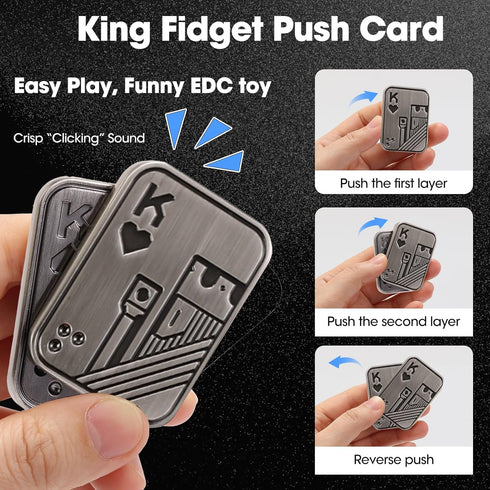 Fidget Toys Adults, Metal Poker Fidget Slider, Magnetic Poker Push Card, Cool Office Gadgets, Relieve Stress, Gift