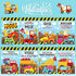 32 Pack Sets Valentines Day Gifts for Kids, Trucks Valentines Day Cards for Kids with Construction Vehicles Toys, Pull