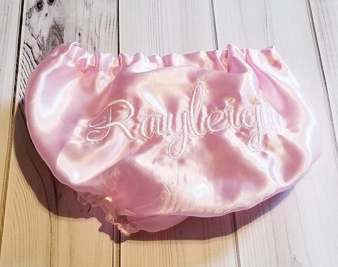 Rowanmayfairs Designs 0-3 24 Pink Satin Personalized Diaper Cover Bloomers Months Thru Months