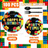 100 Pcs Building Block Party Supplies, Tableware Plates Napkins, Building Block Party Decoration for Birthday Party