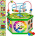 Wooden Activity Cube for 1 Year old, 12-18 Month Boys & Girls,