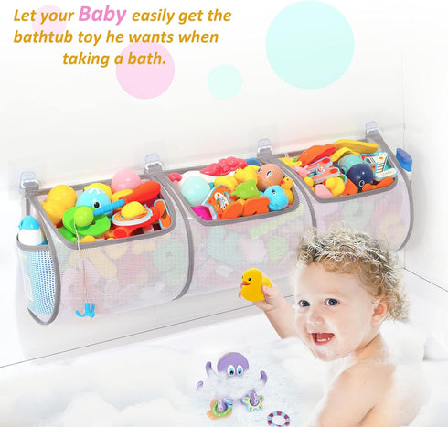 Bathtub Toy Holder,Prevent Spots,Bath Toy Storage Bath Toys for Kids Ages 4-8 30“x8.7”Mesh Bath Toy Holder,let Baby Bath Toys Quick Drying… by Ligereza