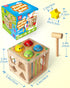 18 Coogam Wooden Montessori Toys for Toddlers, Shape Sorting Cube Fine Motor Skills Game for Year Old Month+ Baby Boys