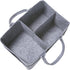 Sammy & Lou Light Gray Felt Storage Caddy, Divided Design for Diapers and Wipes, 11.5"D x 6"W x 8"H