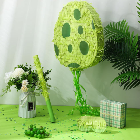 16 12 3 Lenwen Dinosaur Egg Piata x x in Pull String Easter Eggs Piata Bundle with Stick Blindfold Confetti