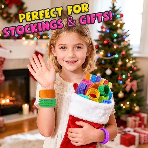 12 Pack, Fidget Toys for Kids Adults: Textured Silicone Slap Bracelets Sensory Toys for Autism ADHD, Stress Toys