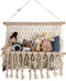 Crane Baby Macrame Hanging Storage Bin for Nursery, Boho Baby Decor, Baby