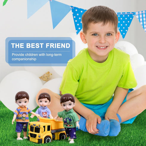 6 Inches Set, Boy Dolls Ball Jointed Doll Kids Boy Doll with Clothes,with Gift Box and Greeting Card, Ideal Gift