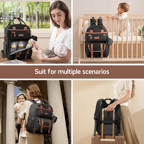 Backpack,Baby Bag,23L-30L Backpack Maelstrom Diaper Bag Expandable Diaper for Mom Dad,Travel Essentials Baby Bag