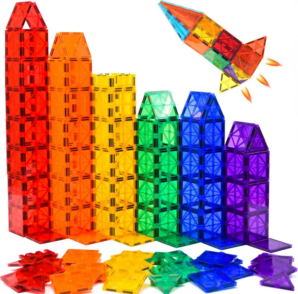FNJO Magnetic Tiles, 52 PCS Magnet Building Set, Magnetic Building Blocks,Construction STEM