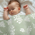 Hahafelt 40x30'' Cozy Sage Green Chenille Baby Blanket for Boy Eucalyptus Leaf Reversible Lightweight Soft Throw