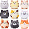 9 Pcs Mini Stuffed Keychains - 3.15 Inch Small Plush Bulk Ornaments for Kids Birthday Party Favors and Gifts