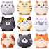 9 Pcs Mini Stuffed Keychains - 3.15 Inch Small Plush Bulk Ornaments for Kids Birthday Party Favors and Gifts