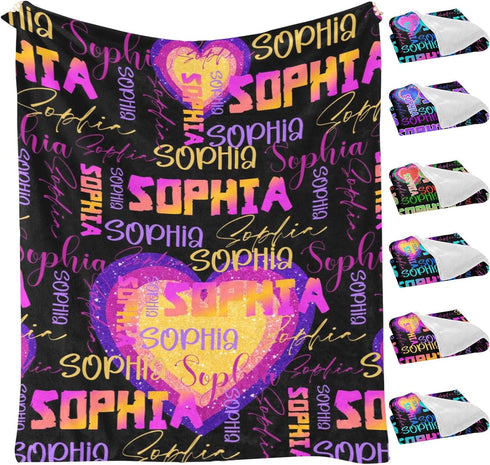 Personalized Custom Baby Blanket with Name - Fleece Bed Throw Blanket Swaddle