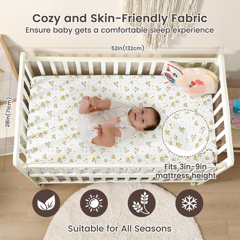 3 Pack Set 28x52 Inch david's kids Fitted Crib Sheets, Ultra Soft Breathable Comfortable Baby Sheet for Boys Girls