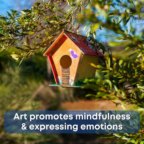 12 DIY Bird House Kits for Children, Unfinished Wood Birdhouses to Paint for Kids