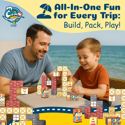 OAR Set 35 38 Magnetic Building Blocks for Toddlers PCS Mini Magnetic Blocks, Travel Magnetic Blocks Toy with Portable