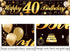 Happy 50th Birthday Banner - Durable Black & Gold Glitter Birthday Sign for Men Women 50th Birthday Party
