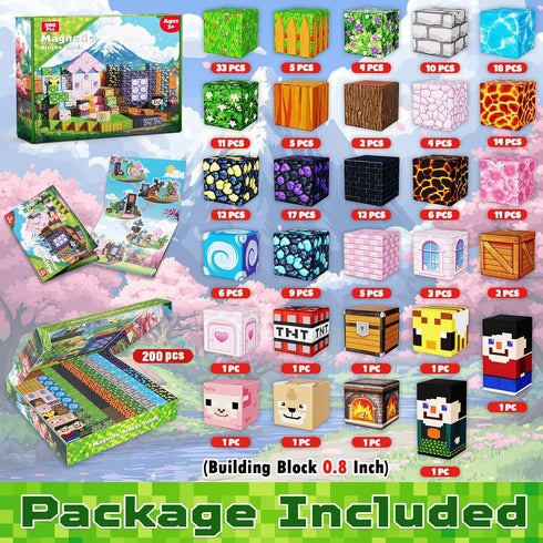 200 3 4 5 6 7 8 9 10 GraceDuck Magnetic Blocks - PCS Build Dark Adventure Forest Castle - Magnetic Toys for Montessori