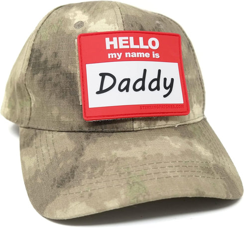 Funny Daddy Tactical Patch - 'Hello My Name is Daddy' for Diaper Bags