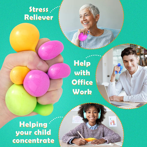 32 Pack (1.8") KLT Stress Balls Bulk for Kids and Adults: Mini Squishy Ball for Stress Reduce- Color Changing Sensory