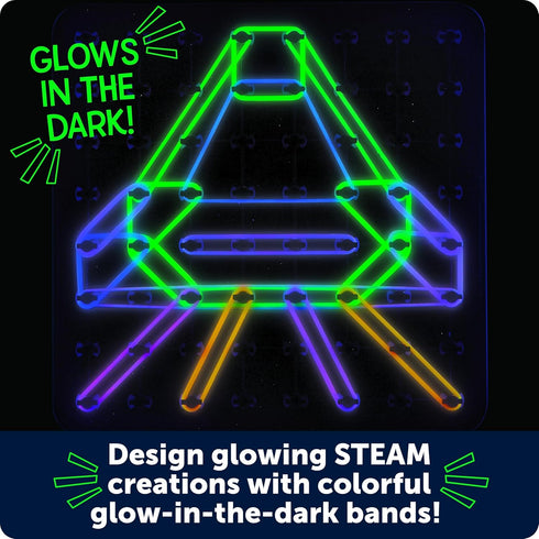 Learning Resources STEM Explorers Geo-Glow Art Kit - Glow in The Dark Toys, Kids Art Display, Homeschool, Fine Motor