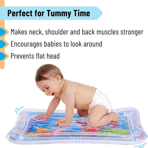 Tummy Tummy Mr. Pen- Inflatable Time Water Mat, Water Mat for Babies, Infant Water Mats, Baby Water Pad, Water Time Mat