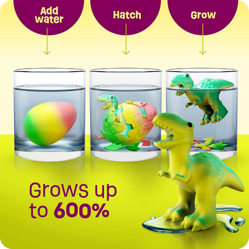 Dinosaur Hatching Surprise Eggs for Kids - 6 Pack Dino Egg Toys for Boys & Girls Age 3-8, Party Favors
