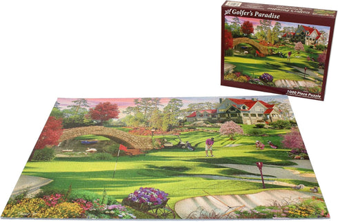 1000 Vermont Christmas Company Golfer's Paradise Jigsaw Puzzle Piece