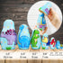 AEVVV Dinosaur Nesting Dolls Set - 7 pcs Matryoshka Dolls with Dinosaur Decorations