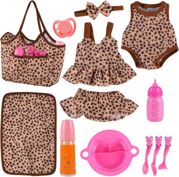 BABESIDE 13Pcs Baby Doll Clothes and Accessories for 10-12 inch Dolls, Baby
