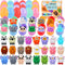 24 Pack Prefilled Easter Eggs with Animal Pop Toys, Filled Easter Eggs